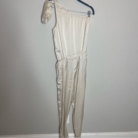 $395 New OVERLOVER Winona One-Shoulder Satin Jumpsuit |XS - Picture 8 of 9